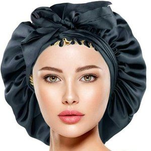 💥New Large Satin Bonnet Women Silk Night Sleeping Cap 💥 NWT